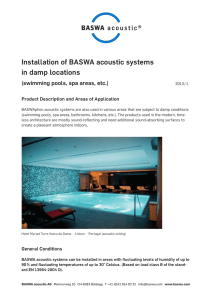 Installation of BASWA acoustic systems in damp locations