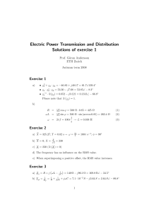 Electric Power Transmission and Distribution Solutions of exercise 1