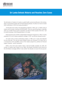 Sri Lanka Defeats Malaria and Reaches Zero Cases.indd