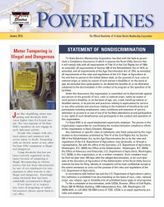 Meter Tampering is Illegal and Dangerous STATEMENT OF