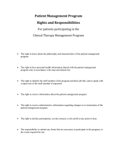 Patient Management Program Rights and