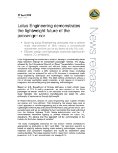 Lotus Engineering demonstrates the lightweight future of the