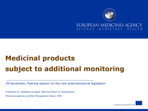 Presentation - Medicinal products subject to additional monitoring