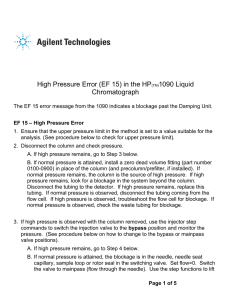 High Pressure Error (EF 15) - HP1090 LC