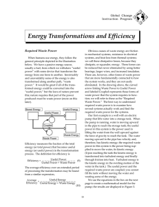 Energy Transformations and Efficiency