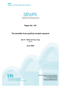 The benefits from publicly funded research