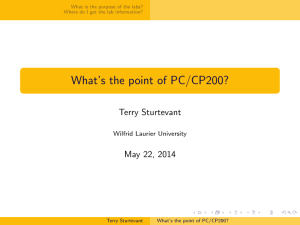 What`s the point of PC/CP200? - Wilfrid Laurier University Physics