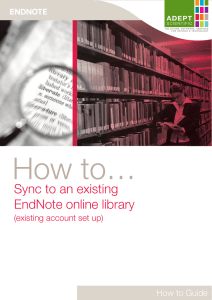 How to sync to an existing Endnote online library
