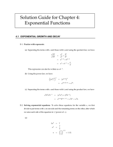 Solution Guide for Chapter 4: Exponential Functions