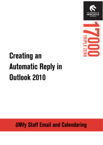 Creating an Automatic Reply in Outlook 2010