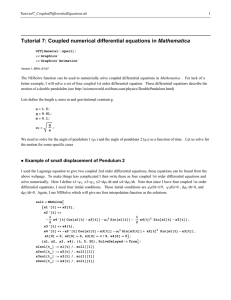 Tutorial 7: Coupled numerical differential equations in Mathematica