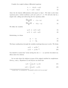 Consider the coupled ordinary differential equations ˙x1 = −2x 1(t) +