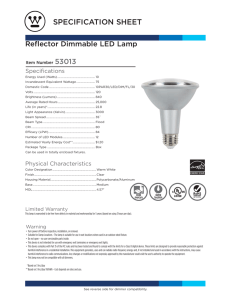 specification sheet - Westinghouse Lighting