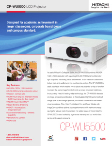 CP-WU5500 - Hitachi America, Ltd.