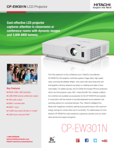 CP-EW301N - Hitachi America, Ltd.