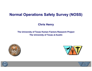 Normal Operations Safety Survey (NOSS)