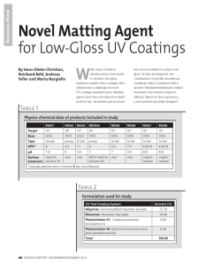 Novel Matting Agent for Low-Gloss UV Coatings