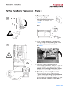 Fan/Fan Transformer Replacement – Frame 5