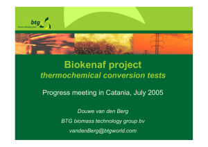 Thermal conversion experiments BTG