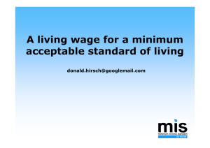 A living wage for a minimum acceptable standard of living