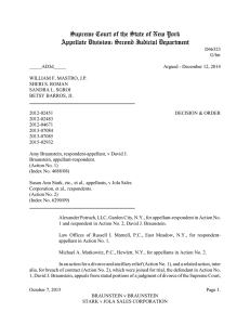 Braunstein v Braunstein - New York State Unified Court System