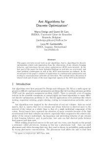 Ant Algorithms for Discrete Optimization