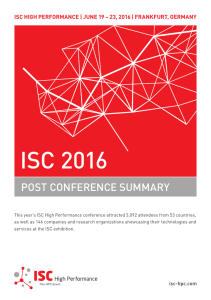 2016 Summary Report - ISC High Performance