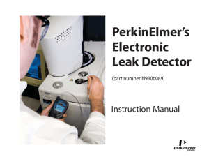 PerkinElmer`s Electronic Leak Detector Instruction Manual