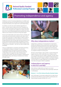Promoting independence and agency