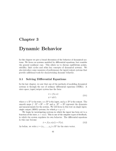 Dynamic Behavior - Control and Dynamical Systems