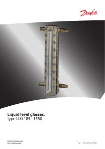 Liquid level glasses, type LLG 185 - 1550