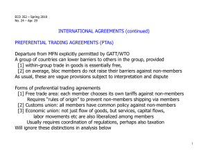PREFERENTIAL TRADING AGREEMENTS (PTAs)