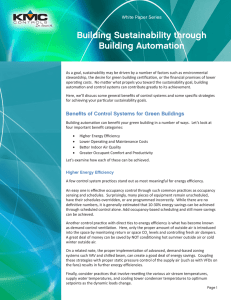 Building Sustainability through Building Automation