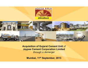 Acquisition of Gujarat Cement Unit of Jaypee Cement