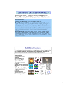 Solid State Chemistry CHM4627