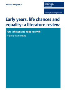 Early years, life chances and equality