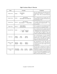 Eight Versions of Bayes`s Theorem handout