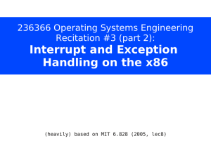 Interrupt and Exception Handling on the x86