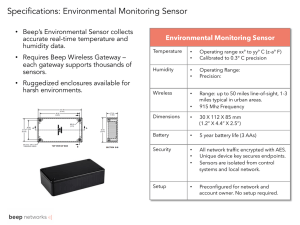 Specifications: Environmental Monitoring Sensor