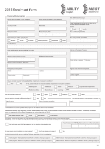 2015 Enrolment Form