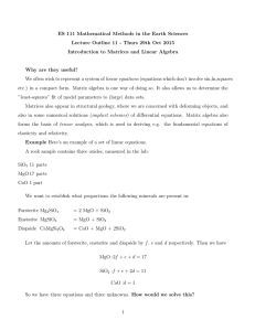 ES 111 Mathematical Methods in the Earth Sciences Lecture Outline