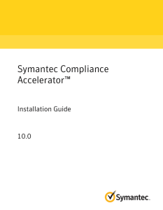 Symantec Compliance Accelerator™: Installation Guide