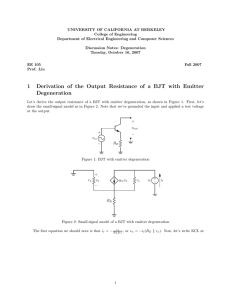 1 Derivation of the Output Resistance of a BJT with Emitter