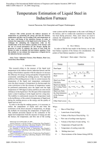 Temperature Estimation of Liquid Steel in Induction Furnace