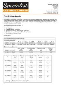 Zinc Ribbon Anode - Specialist Castings