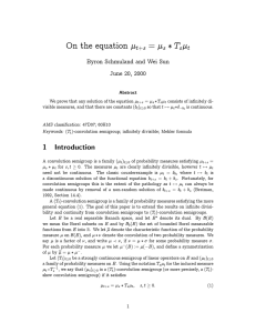 On the equation µt+s = µs ∗ Tsµt