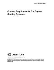 Coolant Requirements For Engine Cooling Systems