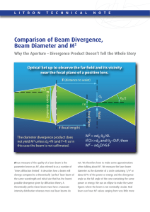 Comparison of Beam Divergence, Beam Diameter