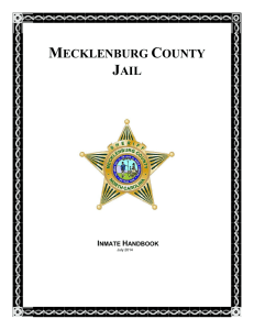 Handbook - Mecklenburg County Sheriff`s Office