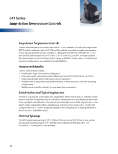 64T Series Snap-Action Temperature Controls - Therm-O-Disc